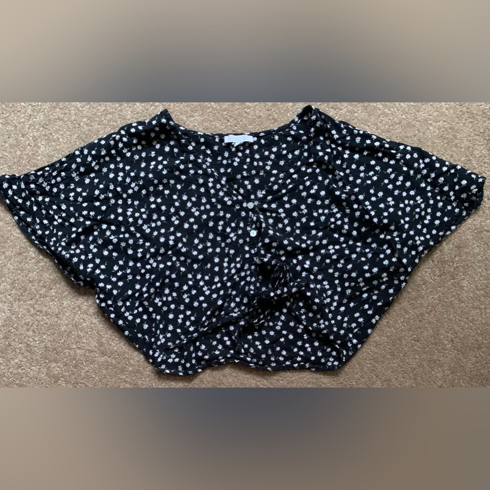 Black Shirt w/ white flowers
